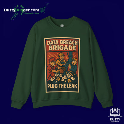 DATA BREACH BRIGADE: Plug The Leak - Cyber Security - Unisex Crewneck Sweatshirt