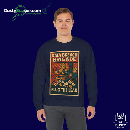 DATA BREACH BRIGADE: Plug The Leak - Cyber Security - Unisex Crewneck Sweatshirt
