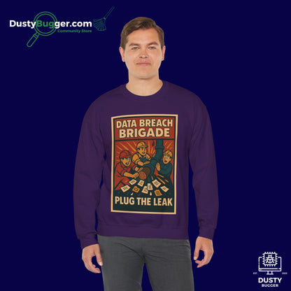 DATA BREACH BRIGADE: Plug The Leak - Cyber Security - Unisex Crewneck Sweatshirt