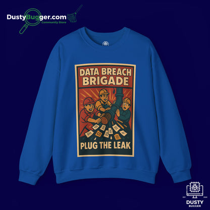 DATA BREACH BRIGADE: Plug The Leak - Cyber Security - Unisex Crewneck Sweatshirt