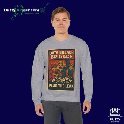 DATA BREACH BRIGADE: Plug The Leak - Cyber Security - Unisex Crewneck Sweatshirt