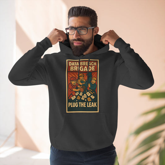 DATA BREACH BRIGADE: Plug The Leak - Cyber-Security - Unisex Fleece Hoodie