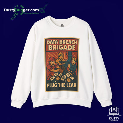 DATA BREACH BRIGADE: Plug The Leak - Cyber Security - Unisex Crewneck Sweatshirt