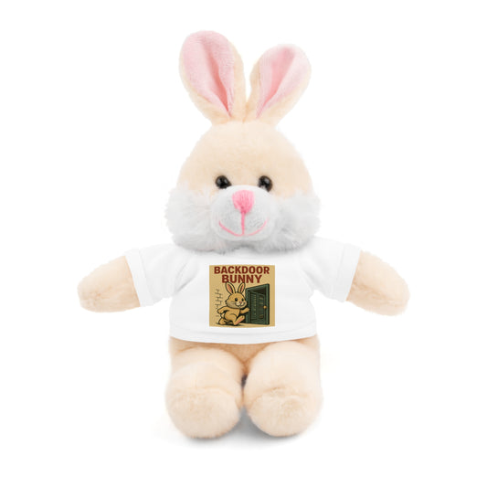 BACKDOOR BUNNY - Cyber-Security Stuffed Animal with Custom T-Shirt